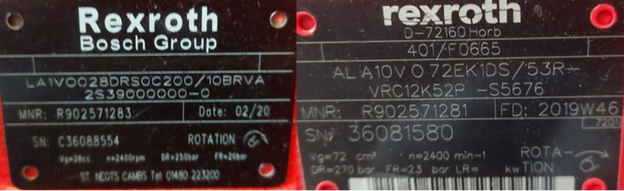 Фотография Гидронасос 2-ух секционный AL A10V O72EK1DS/53R (MNR:902571281) + LA1VO028DRS0C200/10BRVA (MNR:902571283) Bosch Rexroth