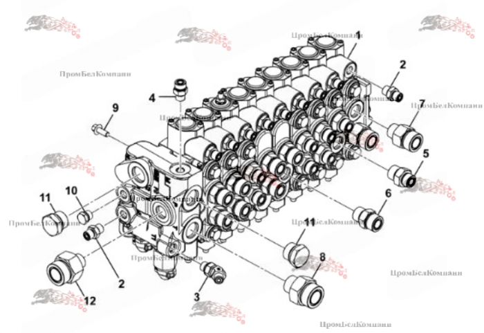 Картинка r908407309 a гидрораспределитель bosch rexroth r908407309 jcb 334/v6000 для мини-экскаватора jcb 65r-1