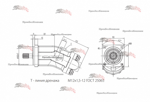 Изображение гидронасос аксиально-поршневой psm-hydraulics 310.12.03.00 (мг3.12/32.3.а) для эо-3323; эо-4124; эо-4225; ек-12,14,18 гидронасосы