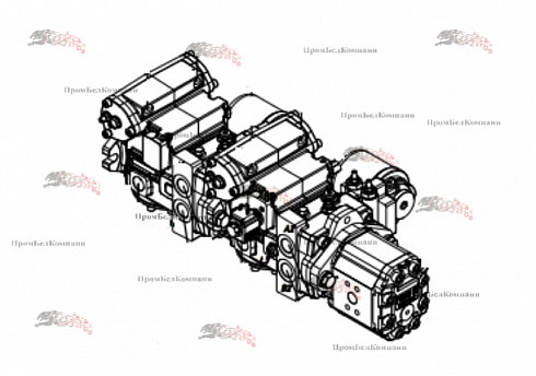 Гидронасос Салео B5-45R12T13H10F22Y114203535+B5-45R12T13H10F22Y114273535М+GP32 для Амкодор 211, 211Е  аналог: HPP4046RB1GKOVXP-1 (HPP4046RB1GKOVX101) Bondioli&Pavesi 