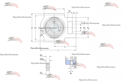 Подшипниковый узел TU 55 TF SKF (TU 511 M + YAR 211-2F)