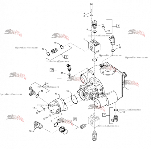 Гидронасос аксиально-поршневой Eaton 6423-680 для самоходной косилки NEW HOLLAND SPEEDROWER 130 / 160 / 200 / 220 / 240 / 260