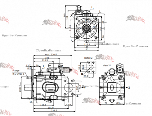 Гидронасос A10V063EK1DS/53L-VSD12H00P-S2687 (MNR:902493850) Bosch Rexroth