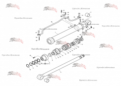 Картинка гидроцилиндр стрелы правый 440-00409 для экскаватора doosan dx140w