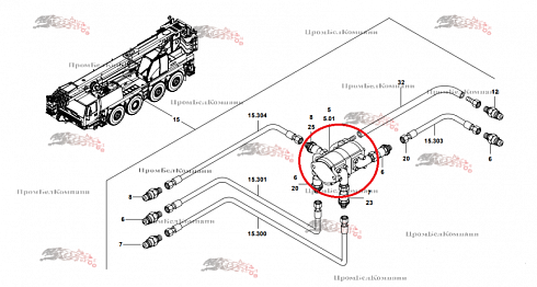 Насос-мотор 2-х секционный Grove WM09A1/WP09A1 3320135 (1820416) для Grove GMK 3060, GMK 4080, GMK 5100, GMK 4075